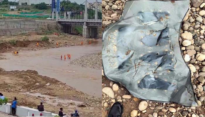سیلابی ریلے میں بہنے والی گاڑی کا بونٹ مل گیا