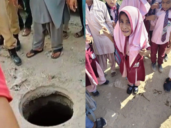 بچی   کھلے مین ہول میں گرگئی،شہری  نے بچا لیا