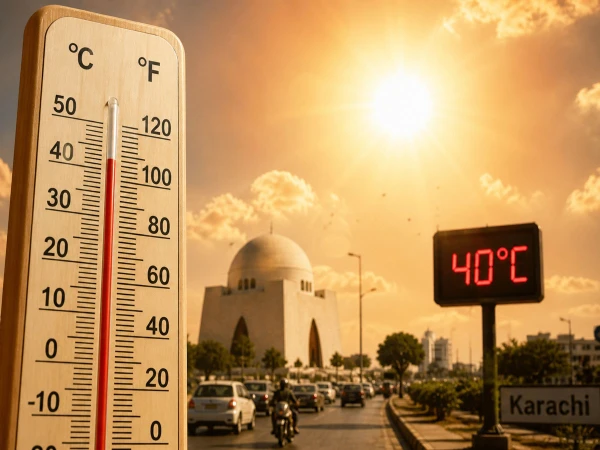 کراچی میں موسم شدید گرم اور مرطوب، درجہ حرارت 40 ڈگری  چھونے کا امکان